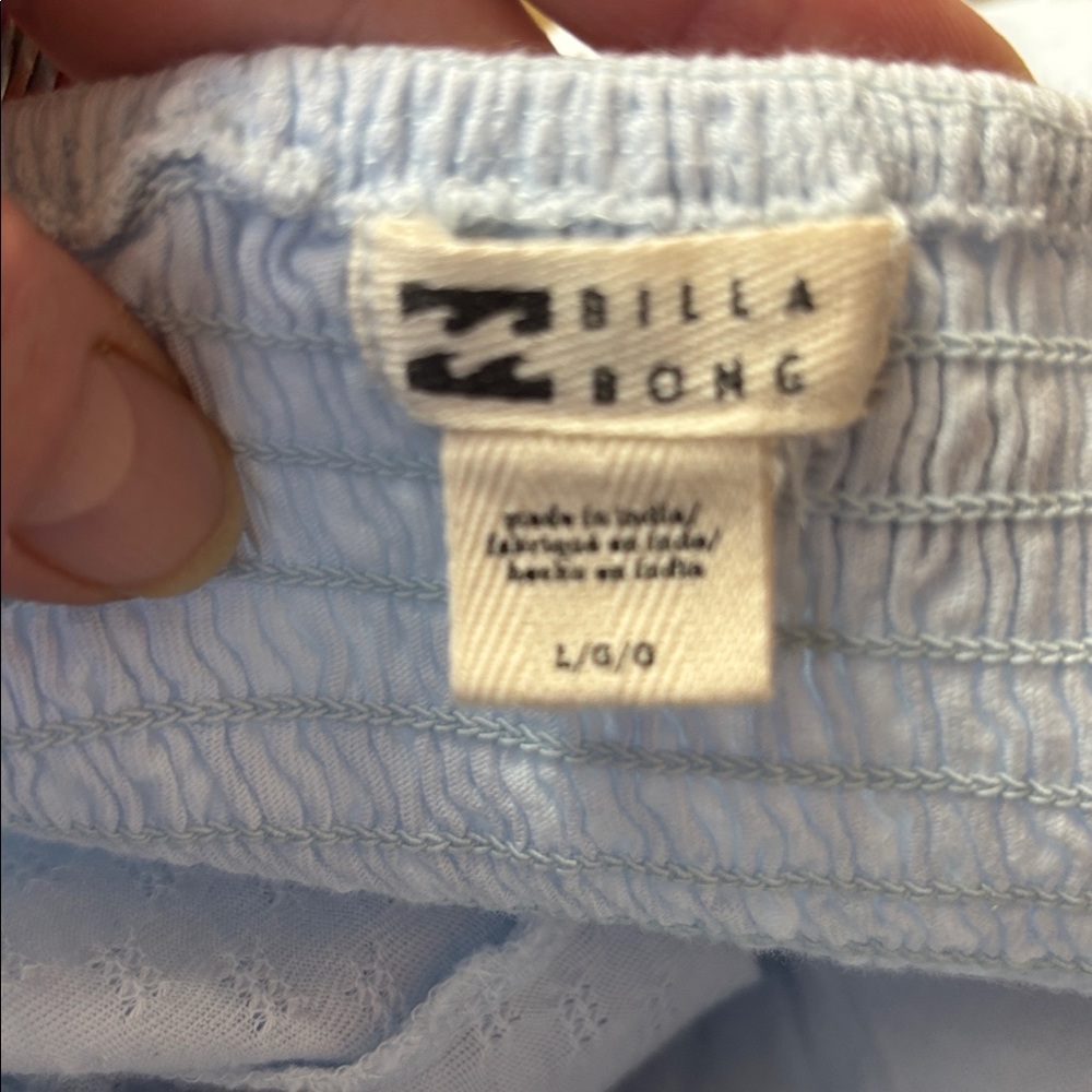 Billabong Sweet Summer Light Blue Textured Top Size Large - Picture 7 of 7
